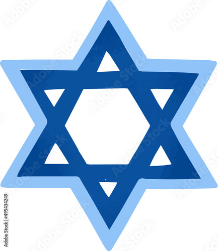 Star of David Colored Illustration