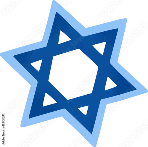 Star of David Colored Illustration