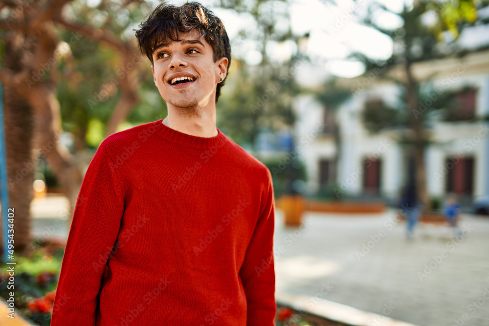 Young hispanic man smiling happy standing at the city Young hispanic man smiling happy standing at the city