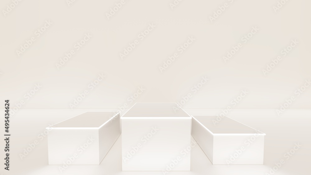 Interior background geometric shape podium 3d render Interior background geometric shape podium 3d render