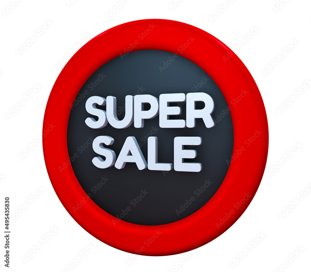 3D Illustration with text: Super Sale. A offer for big sales. Gray texto color on a Red and Black background. 3D Illustration with text: Super Sale. A offer for big sales. Gray texto color on a Red and Black background.