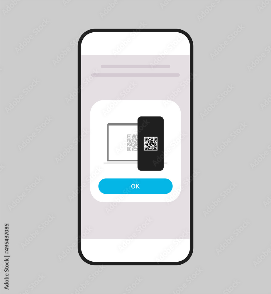 Scanning qr code on smartphone screen and digital technology flat illustration. Scanning qr code on smartphone screen and digital technology flat illustration.
