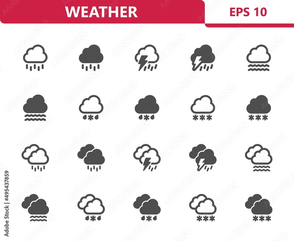 Weather Icons - Forecast, Cloud, Clouds, Rain, Raining Weather Icons - Forecast, Cloud, Clouds, Rain, Raining
