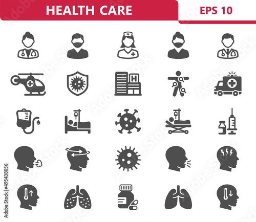 Healthcare Icons. Health Care, Medical, Hospital