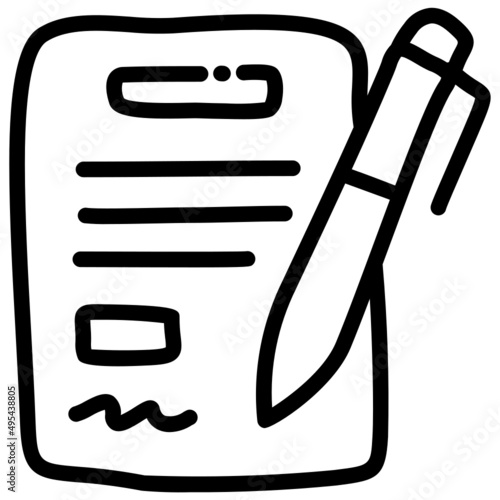handdrawn contract icon