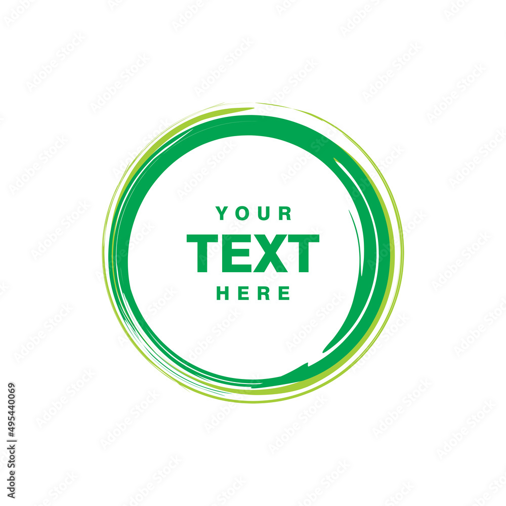 abstract green circle brush design, circle brush with copy space for text template vector abstract green circle brush design, circle brush with copy space for text template vector