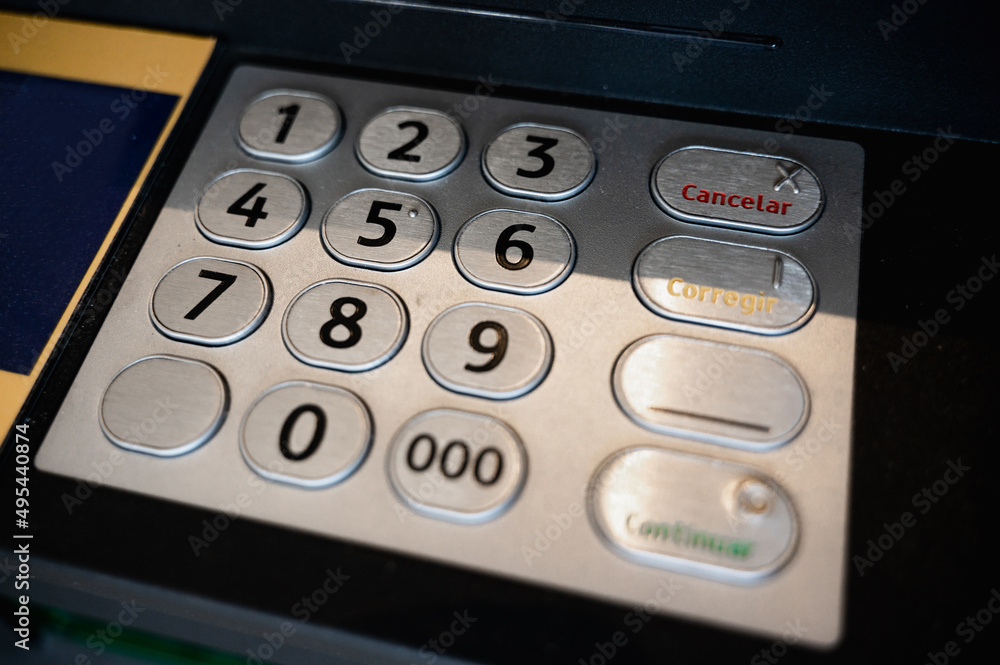 Close-up fingerboard of an ATM cash machine. Close-up fingerboard of an ATM cash machine.
