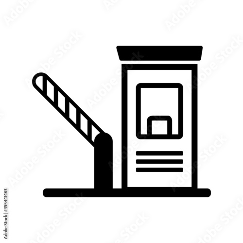 Toll plaza icon barrier vector black illustration