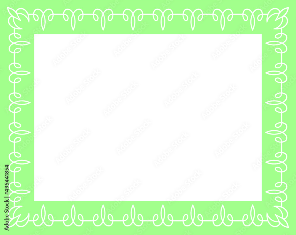 Green horizontal vector background with beautiful thin border frame. Vintage style package design, label, web banner or pop up advertising window Green horizontal vector background with beautiful thin border frame. Vintage style package design, label, web banner or pop up advertising window