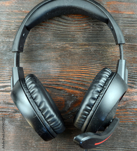 headphones on a table