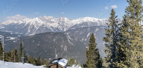 snowy landscape from Rosshutte, Seefeld, Austria photo