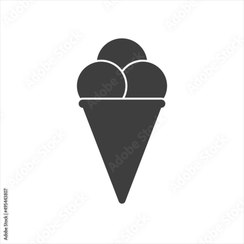 Ice cream cone icon isolated. Modern sweet vanilla desert sign. Trendy vector chocolate cram symbol for web site design, button to mobile app.