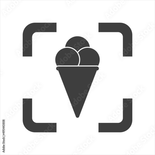 Ice cream cone icon isolated. Modern sweet vanilla desert sign. Trendy vector chocolate cram symbol for web site design, button to mobile app.