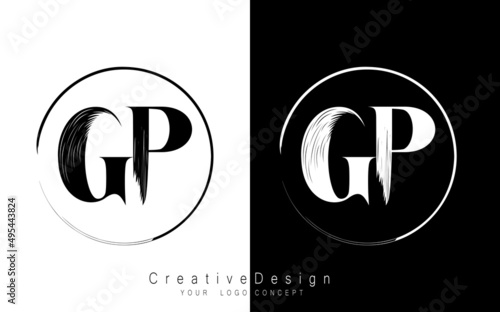 GP letter logo design template vector