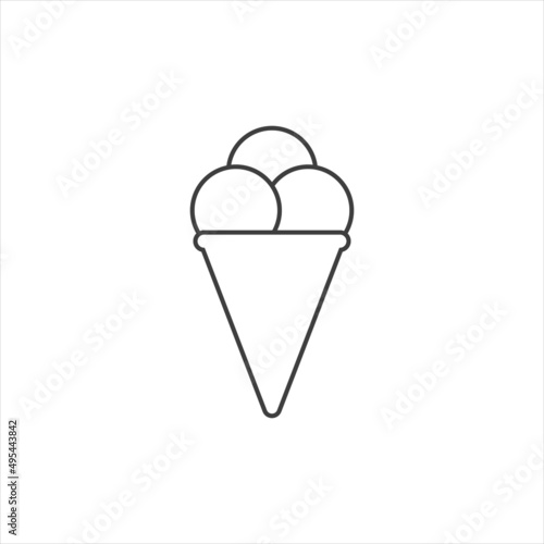 Ice cream cone icon isolated. Modern sweet vanilla desert sign. Trendy vector chocolate cram symbol for web site design, button to mobile app.