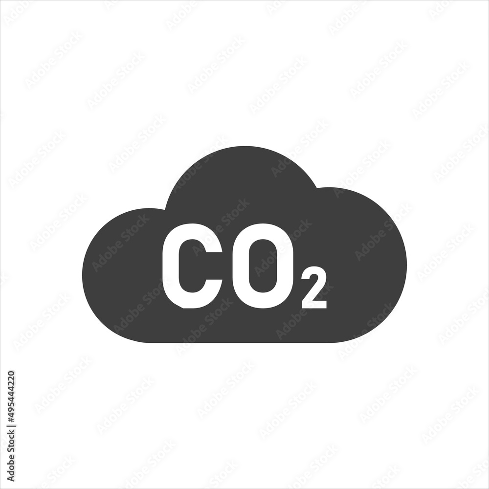 co2 emissions icon. carbon dioxide pollution. ecology and environment symbol. isolated vector image in flat style co2 emissions icon. carbon dioxide pollution. ecology and environment symbol. isolated vector image in flat style