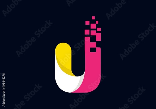 u letter logo design