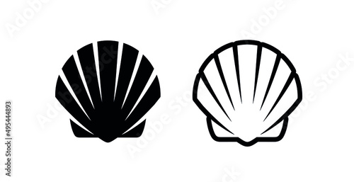 Seashell icon. Shell of sea molluscs. Isolated vector illustration on a white background.