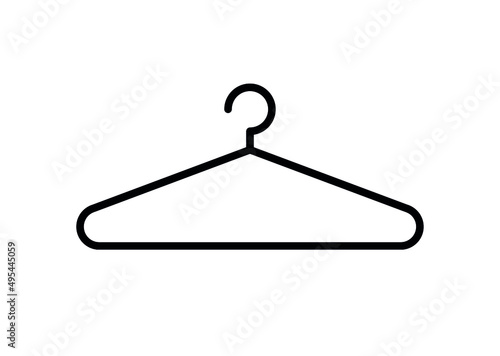 Hanger, hangers for clothes. Wardrobe or locker room symbol. Isolated vector illustration on a white background.
