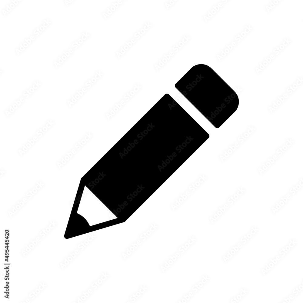 Pencil icon. Text input symbol for web. The message set marker. Edit icon. Isolated raster illustration on a white background. Pencil icon. Text input symbol for web. The message set marker. Edit icon. Isolated raster illustration on a white background.