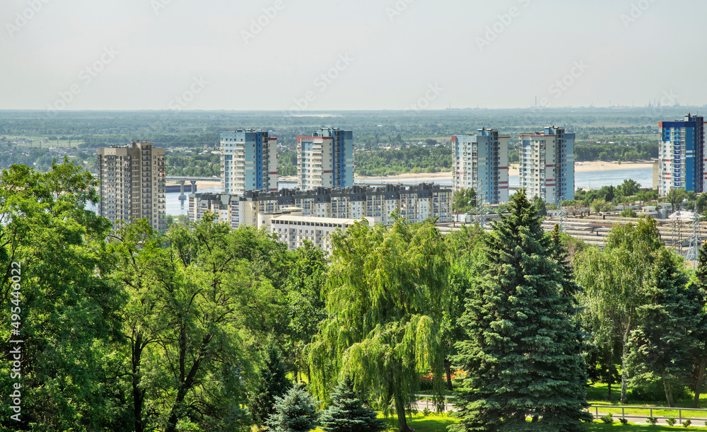 View of Volgograd (former Stalingrad) from Mamayev kurgan. Russia