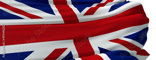 United Kingdom flag close up - white background - 3D rendering