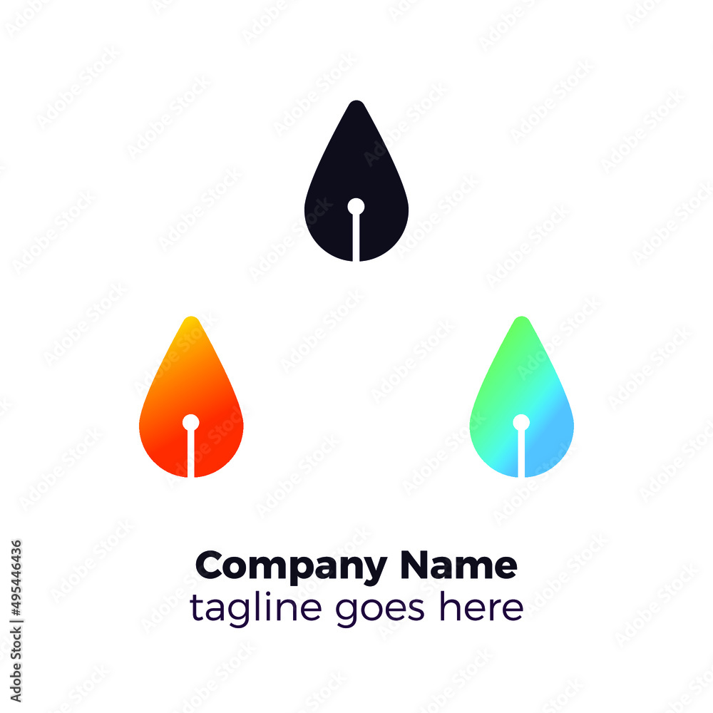 water pen logo vector illustration water pen logo vector illustration