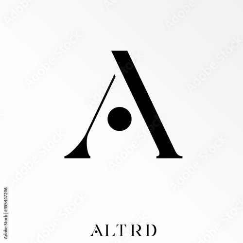 Letter or word A serif font with cutting and dot image graphic icon logo design abstract concept vector stock. Can be used as a symbol related to art or initial