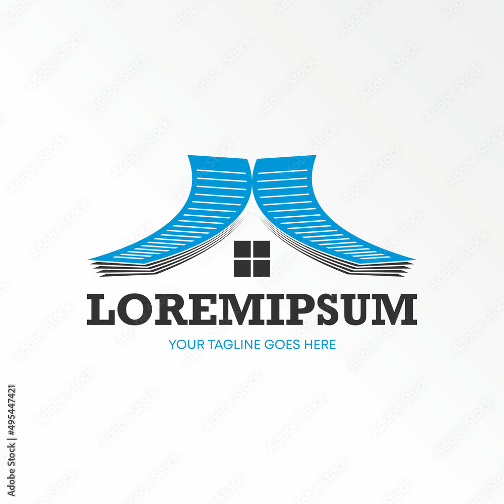 Paper or book layer like roof house image graphic icon logo design abstract concept vector stock. Can be used as a symbol related to initial or property Paper or book layer like roof house image graphic icon logo design abstract concept vector stock. Can be used as a symbol related to initial or property