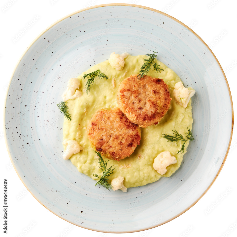 Fried chicken meatballs with mashed potatoes Fried chicken meatballs with mashed potatoes