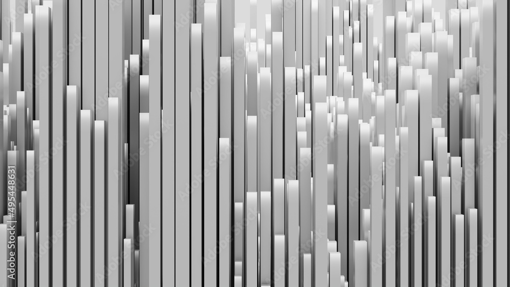 abstract background of random white cube block wave pattern, 3D illustration rendering abstract background of random white cube block wave pattern, 3D illustration rendering