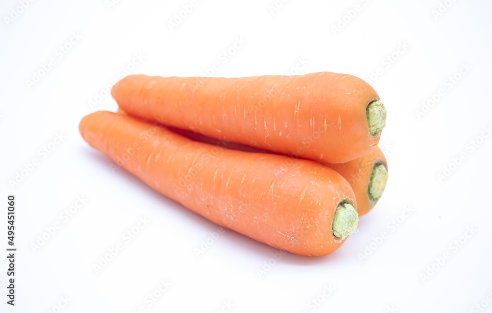 fresh three Carrots close up isolated on white background fresh three Carrots close up isolated on white background