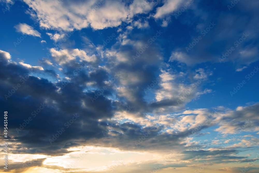 beautiful blue sky with clouds in the evening as abstract background beautiful blue sky with clouds in the evening as abstract background
