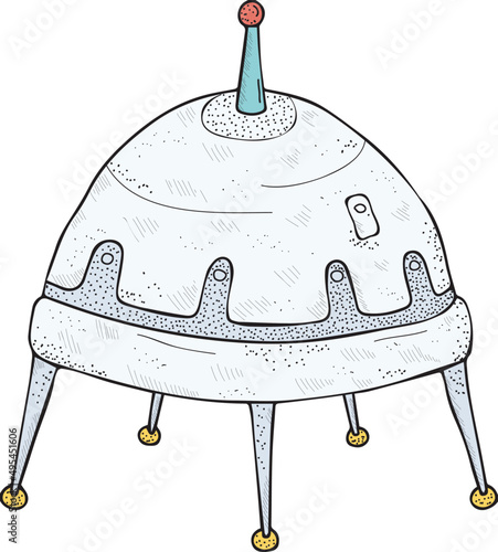 Spaceship Hand Drawn Illustration