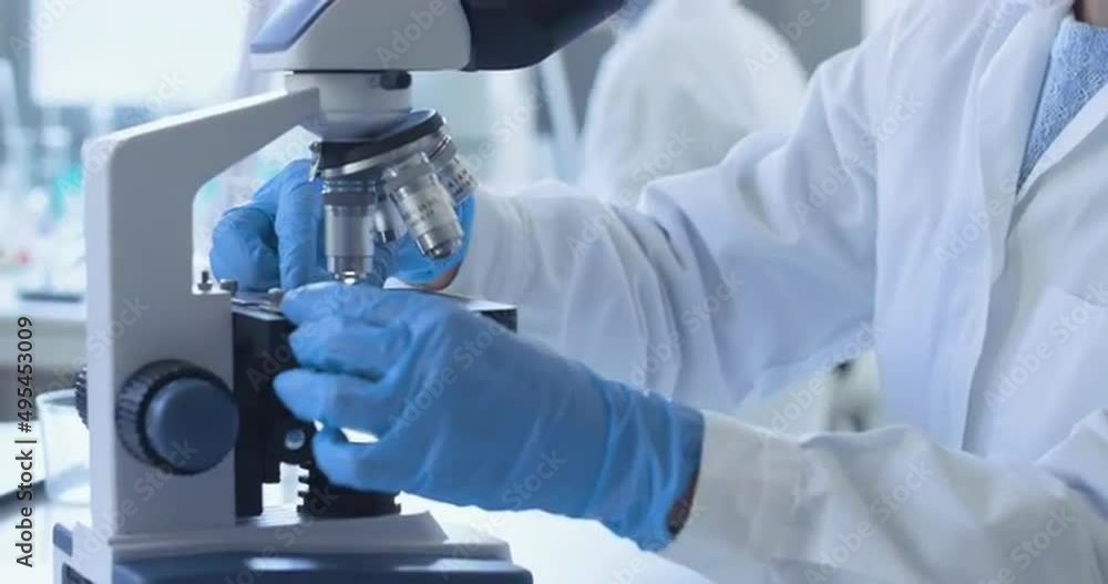 Young researcher examining a sample Young researcher examining a sample