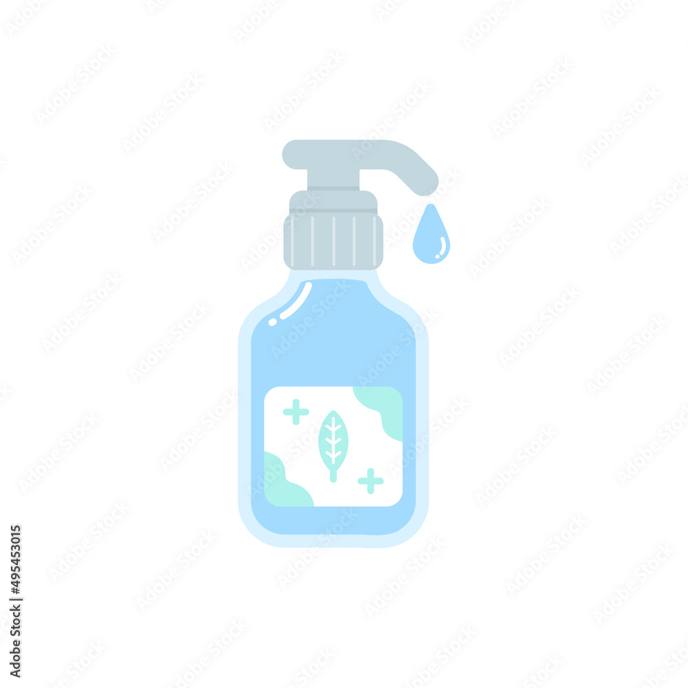 Alcohol gel bottle for washing hands, Icon, Vector and Illustration.