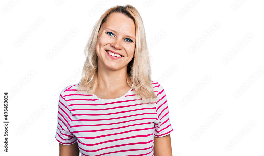 Young caucasian woman wearing casual clothes with a happy and cool smile on face. lucky person. Young caucasian woman wearing casual clothes with a happy and cool smile on face. lucky person.
