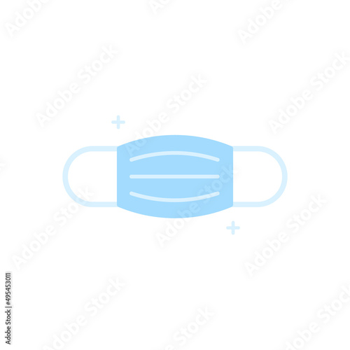 Hygienic mask flat design element, Icon, Vector and Illustration.