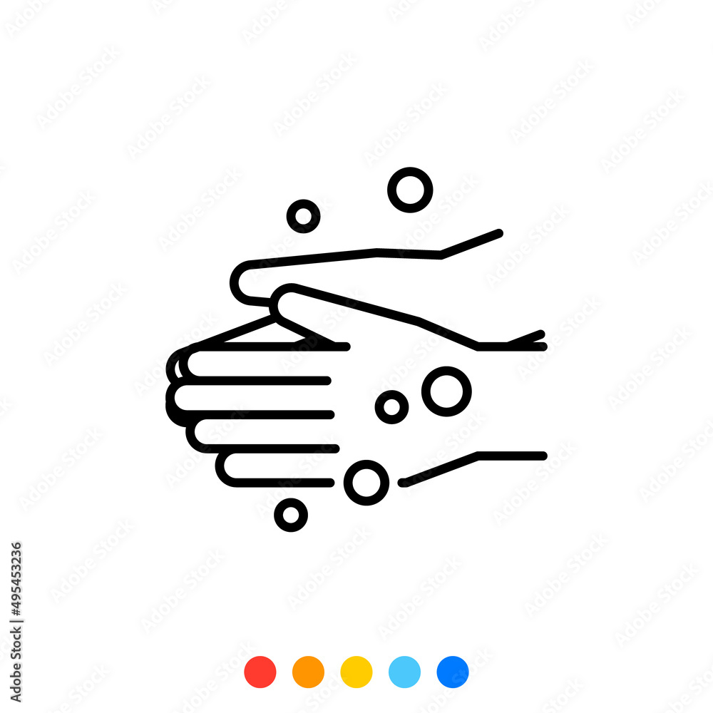 Washing hands flat design element, Icon, Vector and Illustration. Washing hands flat design element, Icon, Vector and Illustration.