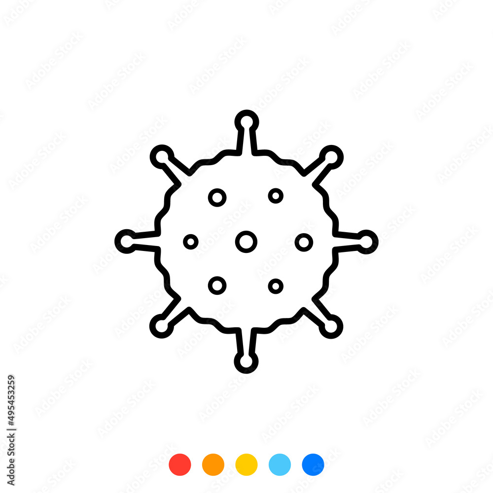 Virus flat design element, Icon, Vector and Illustration. Virus flat design element, Icon, Vector and Illustration.