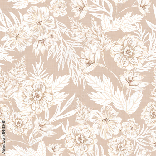 Timeless Garden seamless repeat pattern collection features calm, subtle and tranquil colour and scene of the oriental garden would make the designs perfect for your living space. © Smoke in the Woods