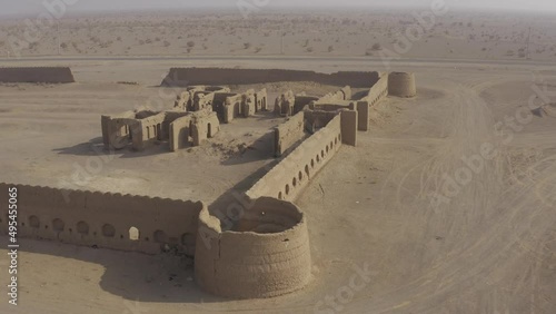 Aerial, Above A Caravanserai At The Maranjab Desert, Iran