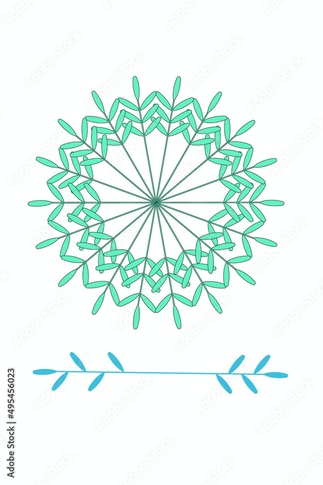 Circular pattern in form of mandala with flower design. Circular pattern in form of mandala with flower design.