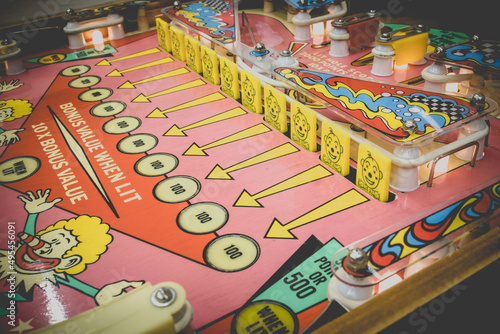 Old vintage pinball machine from the 1970s