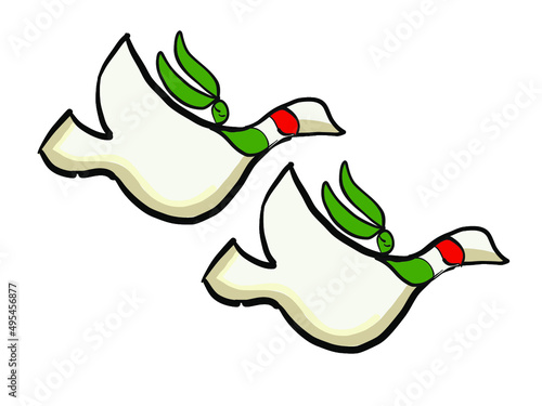 colombe della pace con bandiera italiana