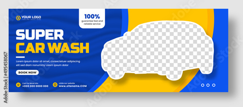 Car Washing social media cover banner design template. Car Wash social media Cover photo Template. car washing service web banner design template. car wash banner.