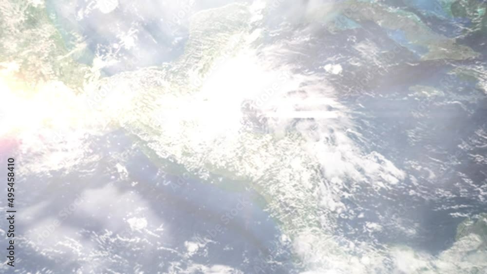 Earth zoom in from outer space to city. Zooming on Choloma, Honduras. The animation continues by zoom out through clouds and atmosphere into space. Images from NASA Earth zoom in from outer space to city. Zooming on Choloma, Honduras. The animation continues by zoom out through clouds and atmosphere into space. Images from NASA