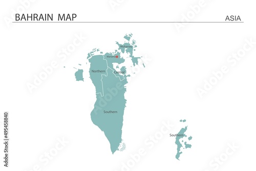 Bahrain map vector illustration on white background. Map have all province and mark the capital city of Cambodia.