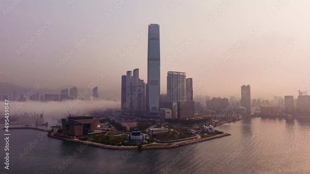 Hong Kong city with hyperlapse dji mavic3 Hong Kong city with hyperlapse dji mavic3