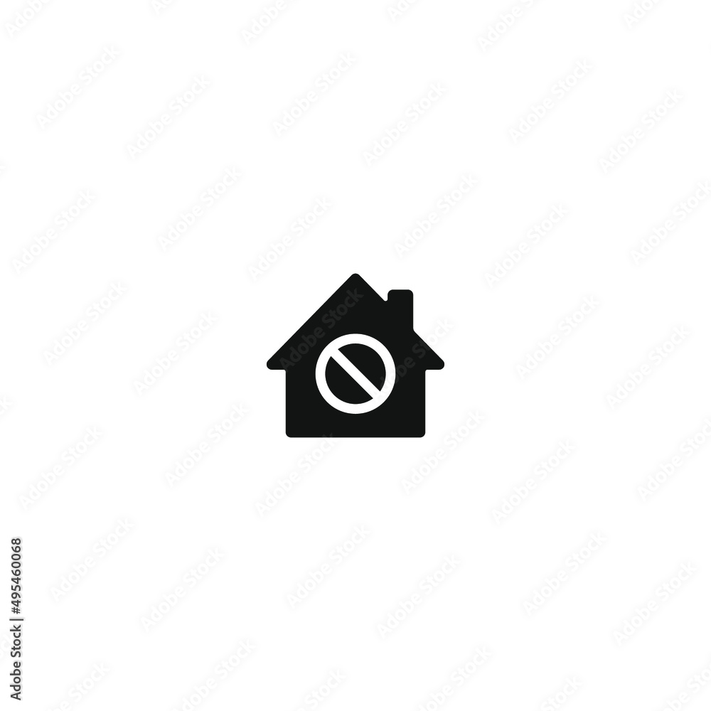 House. home with stop sign vector icon House. home with stop sign vector icon